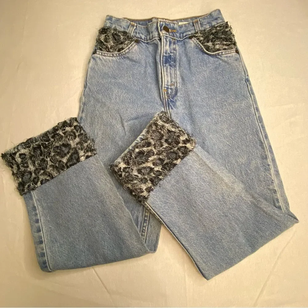 Vintage Levi’s 1997 Paisley Trim High Rise Jeans Girls 12 Orange Tab